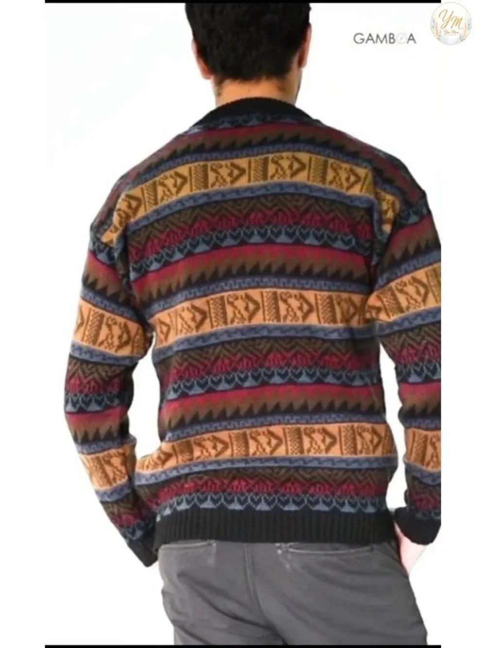 Men's Alpaca Wool Pullover Crewneck Sweater Handmade Lightweight Winter Knit